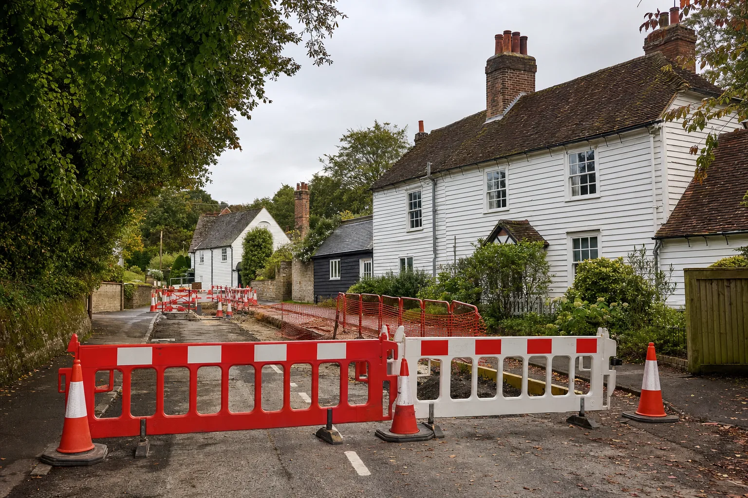 Goddards Green Road closed at East End near Benenden, affecting Benenden Hospital access